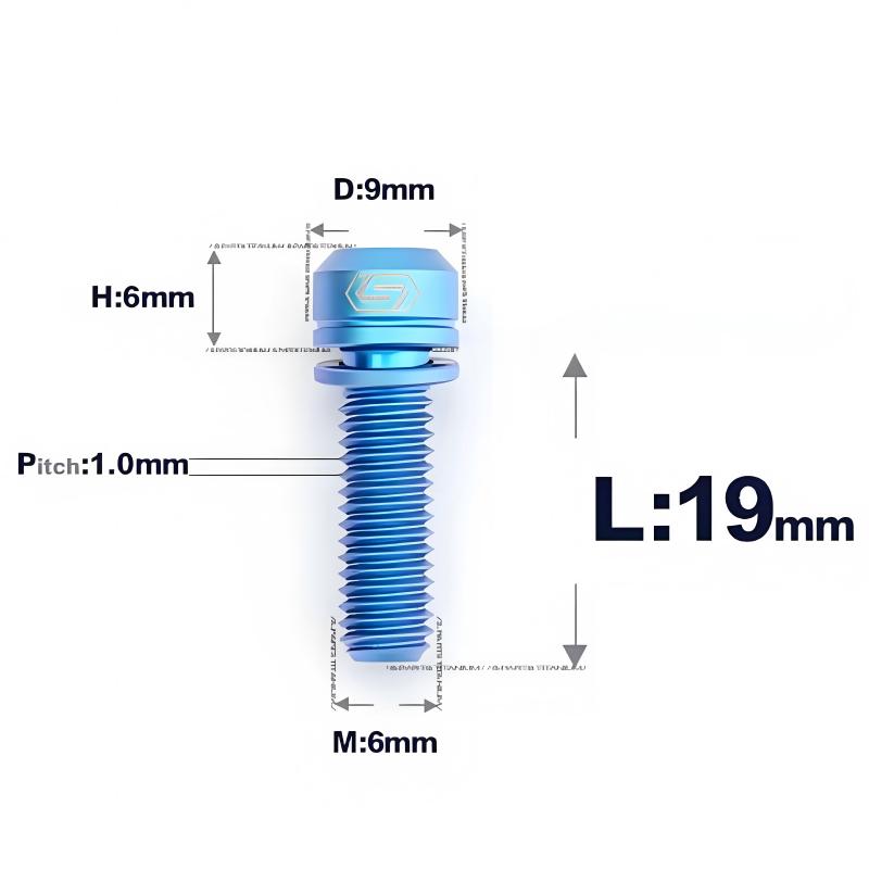 Titanium Crank locking Bolt for Shimano R8050/R8150/R9250 Road Bikes (M6x19mm)