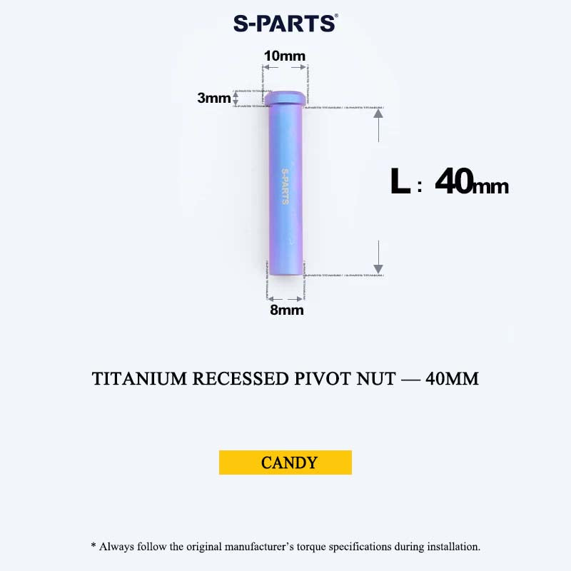 Titanium C-Brake Recessed Pivot Nut for M6 Brake Caliper Bolts (8-40mm)