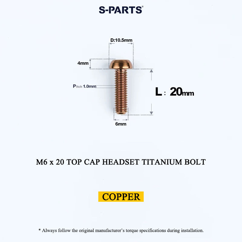 Grade 5 Titanium M6x20mm Lever Pivot Bolt for Brembo RCS Corsa Corta (RCS CC)