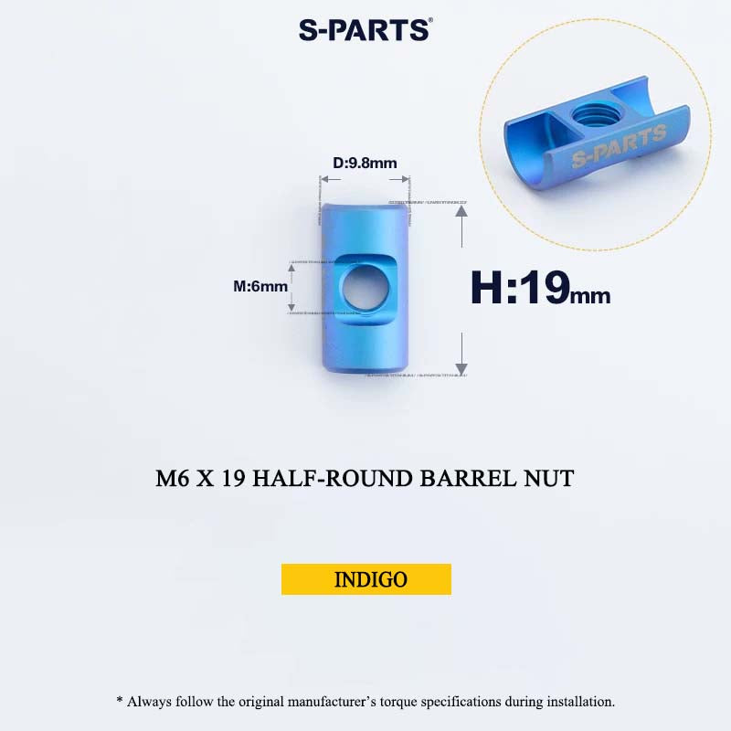 M6 Titanium Saddle Clamp Bolt & Barrel Nut for Road MTB Seatpost | Grade 5 Ti-6Al-4V