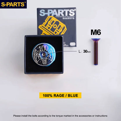 Titanium Stem Top Cap Set with M6x30 Bolt | Fits 1-1/8" Steerer (31.8mm Cap Outer Diameter)
