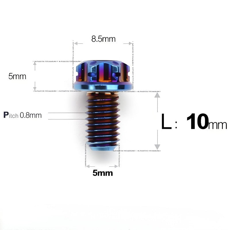 M5 X L6 8 12 30MM Titanium Bolts For Motorcycle
