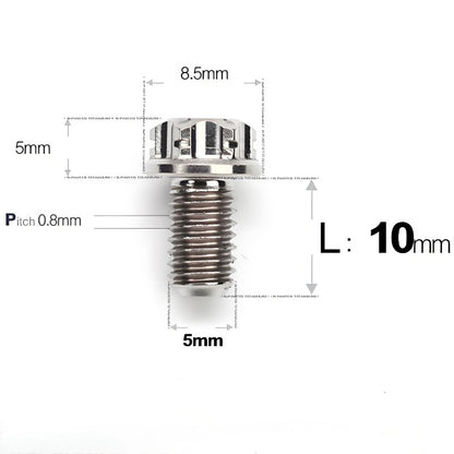 M5 X L6 8 12 30MM Titanium Bolts For Motorcycle