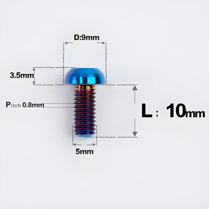M5x8-34mm Titanium Disc Bolts Button Head Bolts for Water Bottle Cage