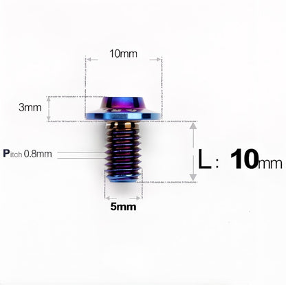M5x6-30mm Titanium Bolts for E-bike & Motorcycle - D10mm