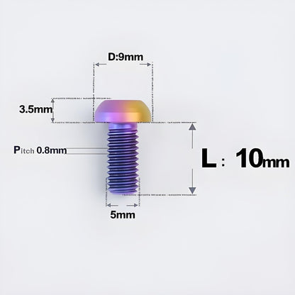 M5x8-34mm Titanium Disc Bolts Button Head Bolts for Water Bottle Cage