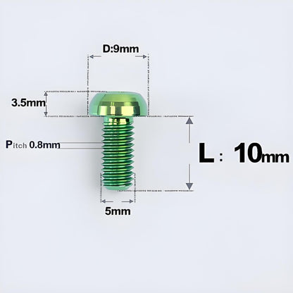 M5x8-34mm Titanium Disc Bolts Button Head Bolts for Water Bottle Cage