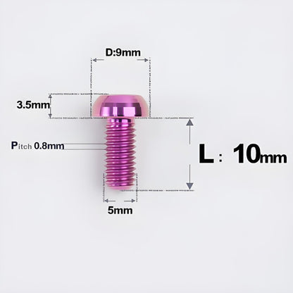 M5x8-34mm Titanium Disc Bolts Button Head Bolts for Water Bottle Cage