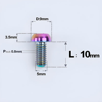 M5x8-34mm Titanium Disc Bolts Button Head Bolts for Water Bottle Cage