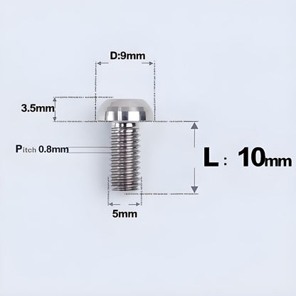 M5x8-34mm Titanium Disc Bolts Button Head Bolts for Water Bottle Cage