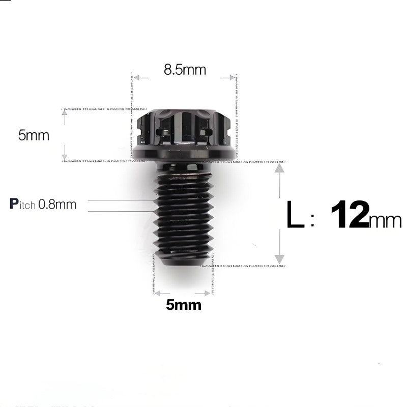M5 X L6 8 12 30MM Titanium Bolts For Motorcycle