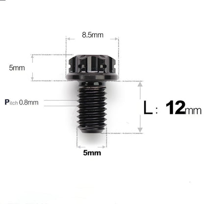 M5 X L6 8 12 30MM Titanium Bolts For Motorcycle