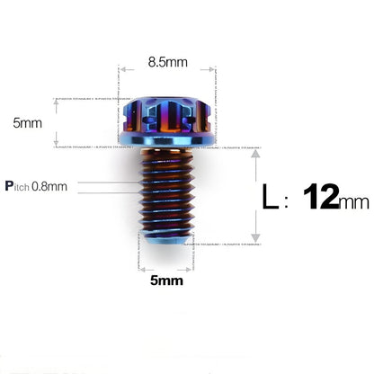 M5 X L6 8 12 30MM Titanium Bolts For Motorcycle