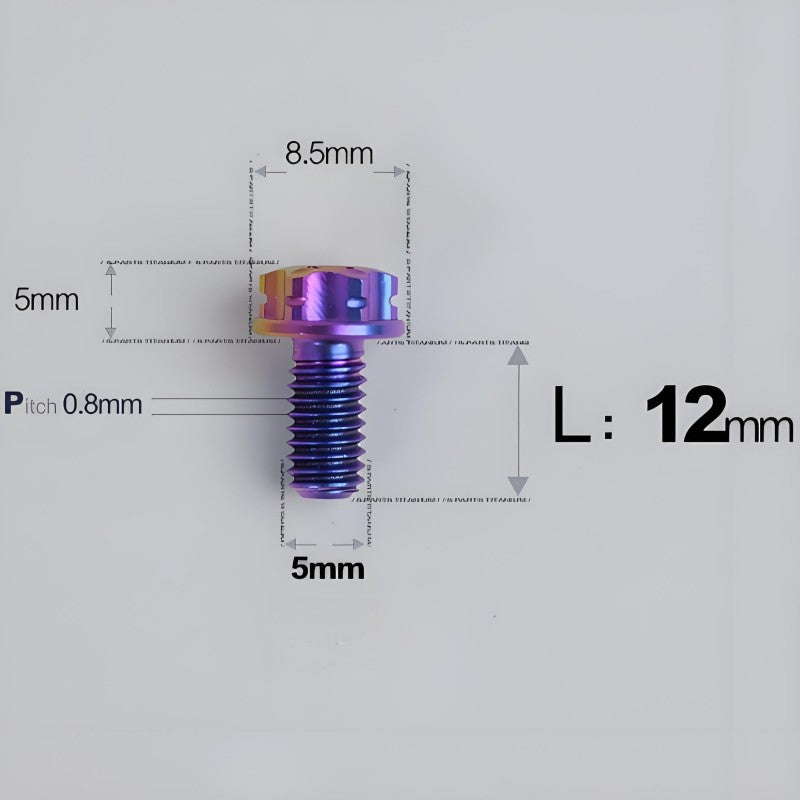M5 X L6 8 12 30MM Titanium Bolts For Motorcycle