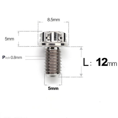 M5 X L6 8 12 30MM Titanium Bolts For Motorcycle