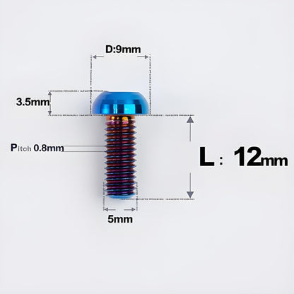 M5x8-34mm Titanium Disc Bolts Button Head Bolts for Water Bottle Cage