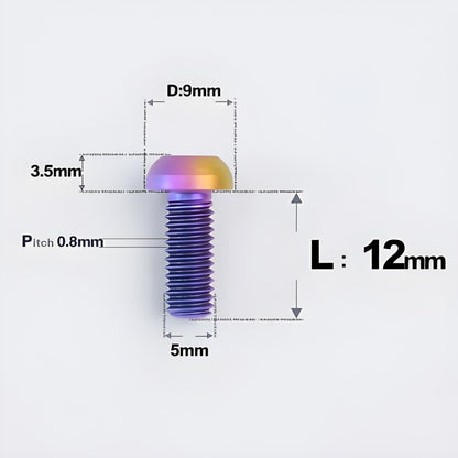M5x8-34mm Titanium Disc Bolts Button Head Bolts for Water Bottle Cage