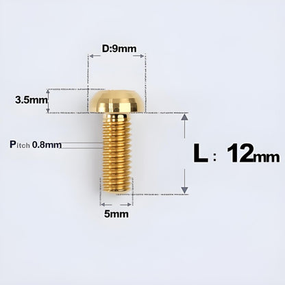 M5x8-34mm Titanium Disc Bolts Button Head Bolts for Water Bottle Cage