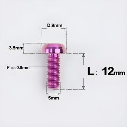 M5x8-34mm Titanium Disc Bolts Button Head Bolts for Water Bottle Cage