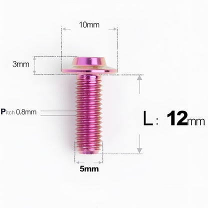 M5x6-30mm Titanium Bolts for E-bike & Motorcycle - D10mm