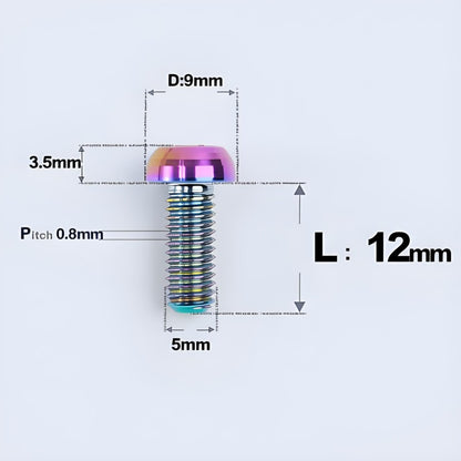 M5x8-34mm Titanium Disc Bolts Button Head Bolts for Water Bottle Cage
