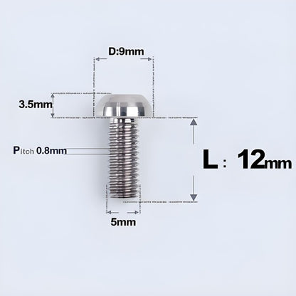 M5x8-34mm Titanium Disc Bolts Button Head Bolts for Water Bottle Cage