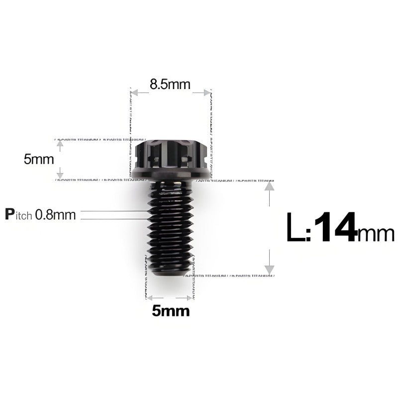 M5 X L6 8 12 30MM Titanium Bolts For Motorcycle