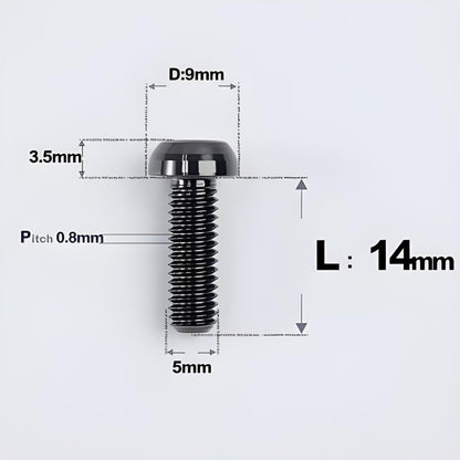 M5x8-34mm Titanium Disc Bolts Button Head Bolts for Water Bottle Cage