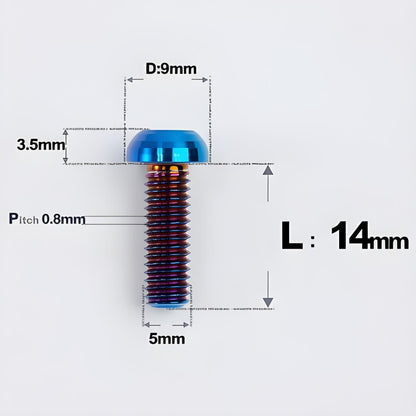 M5x8-34mm Titanium Disc Bolts Button Head Bolts for Water Bottle Cage