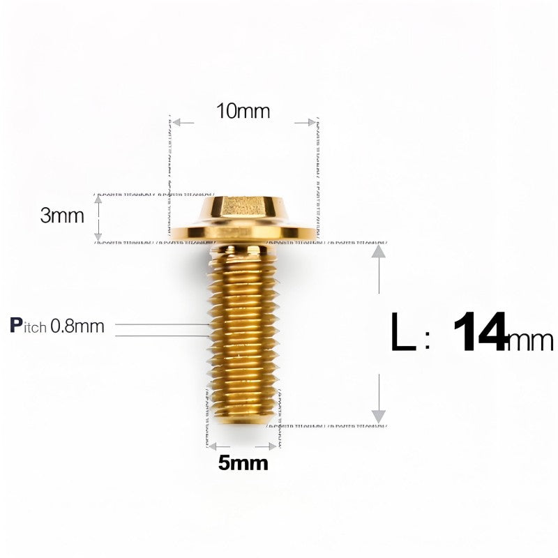 M5x6-30mm Titanium Bolts for E-bike & Motorcycle - D10mm