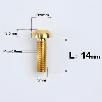 M5x8-34mm Titanium Disc Bolts Button Head Bolts for Water Bottle Cage