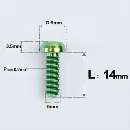 M5x8-34mm Titanium Disc Bolts Button Head Bolts for Water Bottle Cage