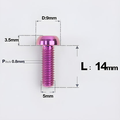 M5x8-34mm Titanium Disc Bolts Button Head Bolts for Water Bottle Cage