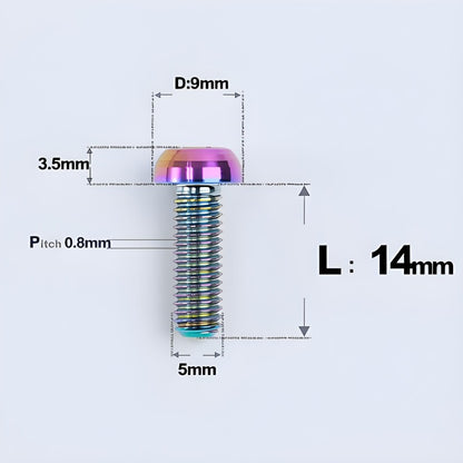 M5x8-34mm Titanium Disc Bolts Button Head Bolts for Water Bottle Cage