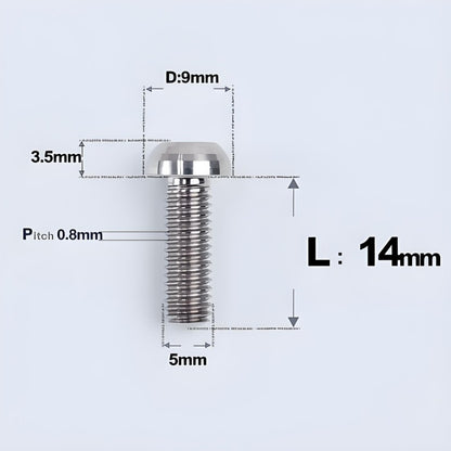 M5x8-34mm Titanium Disc Bolts Button Head Bolts for Water Bottle Cage