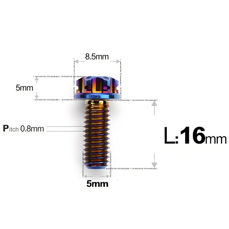 M5 X L6 8 12 30MM Titanium Bolts For Motorcycle