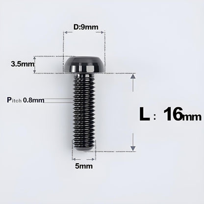 M5x8-34mm Titanium Disc Bolts Button Head Bolts for Water Bottle Cage