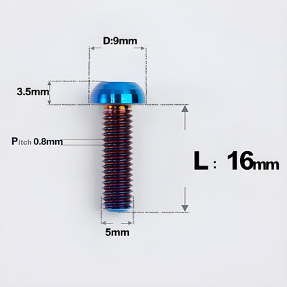 M5x8-34mm Titanium Disc Bolts Button Head Bolts for Water Bottle Cage