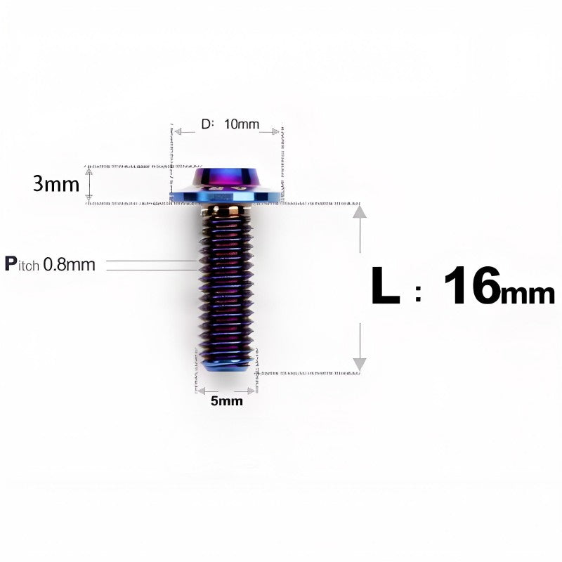 M5x6-30mm Titanium Bolts for E-bike & Motorcycle - D10mm