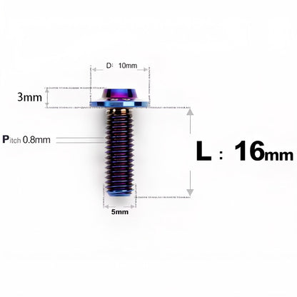 M5x6-30mm Titanium Bolts for E-bike & Motorcycle - D10mm