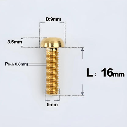 M5x8-34mm Titanium Disc Bolts Button Head Bolts for Water Bottle Cage