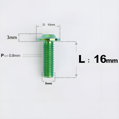 M5x6-30mm Titanium Bolts for E-bike & Motorcycle - D10mm
