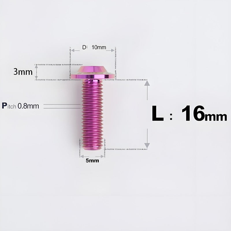 M5x6-30mm Titanium Bolts for E-bike & Motorcycle - D10mm