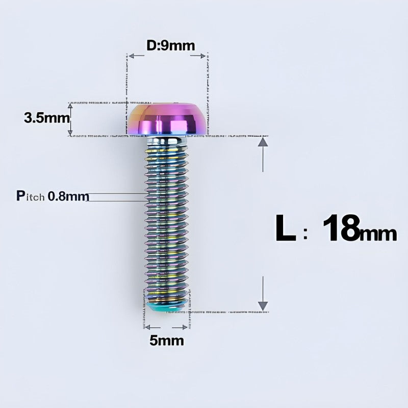M5x8-34mm Titanium Disc Bolts Button Head Bolts for Water Bottle Cage