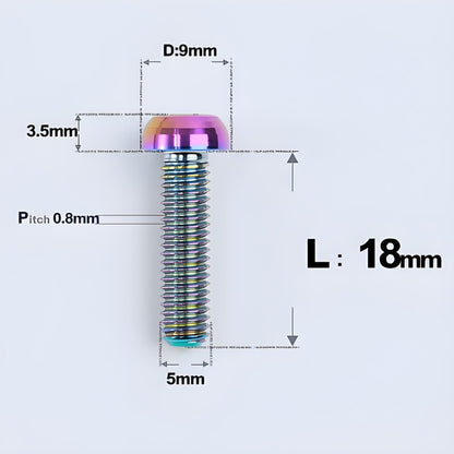 M5x8-34mm Titanium Disc Bolts Button Head Bolts for Water Bottle Cage