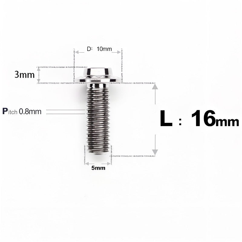 M5x6-30mm Titanium Bolts for E-bike & Motorcycle - D10mm