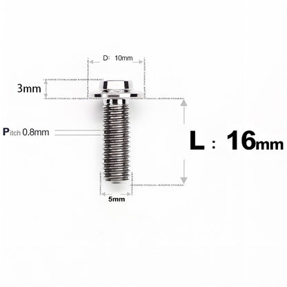 M5x6-30mm Titanium Bolts for E-bike & Motorcycle - D10mm
