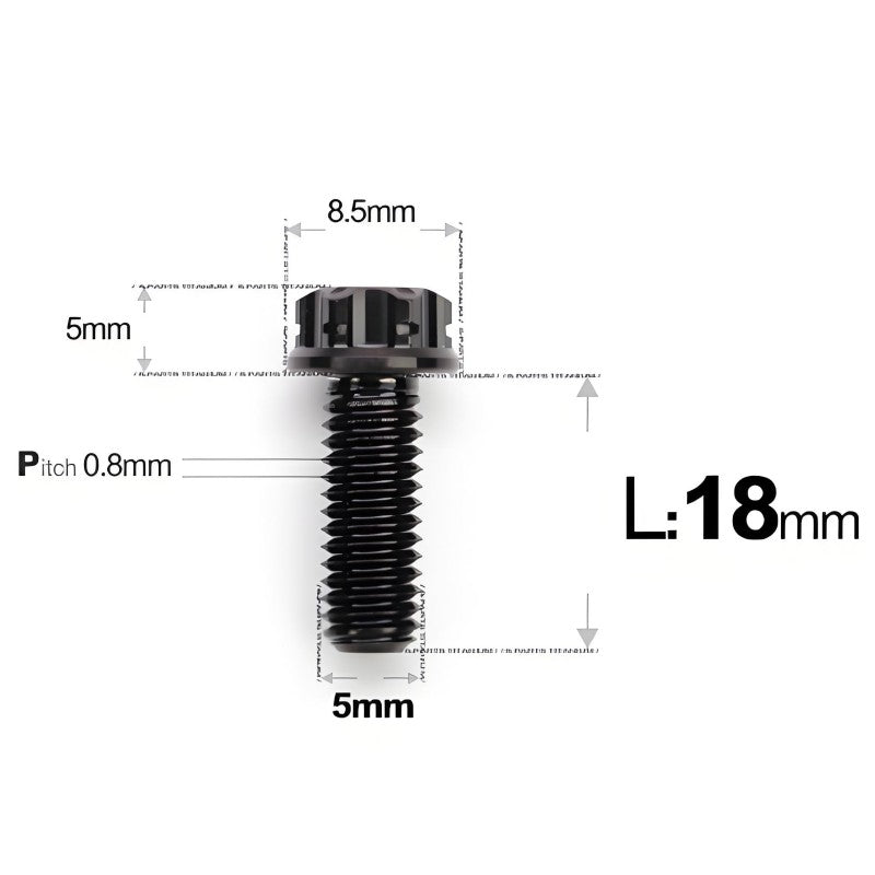 M5 X L6 8 12 30MM Titanium Bolts For Motorcycle