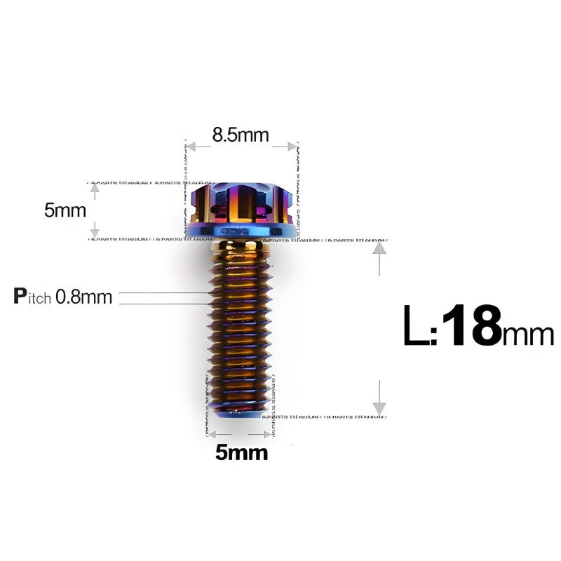 M5 X L6 8 12 30MM Titanium Bolts For Motorcycle