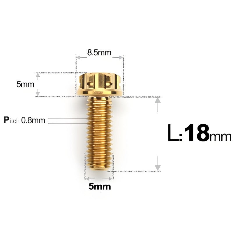 M5 X L6 8 12 30MM Titanium Bolts For Motorcycle
